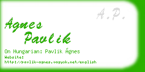 agnes pavlik business card